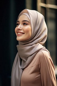 Smiling hijab scarf smile. 