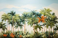 Palm trees art outdoors painting. 