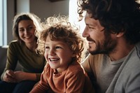 Family laughing father child. AI generated Image by rawpixel.