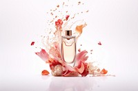 Perfume bottle cosmetics flower. 