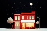 Restaurant night architecture building. AI generated Image by rawpixel.