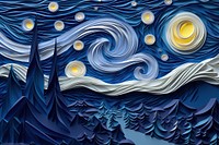 Starry night painting pattern art. 