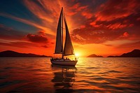 Yacht sea sailboat outdoors. AI generated Image by rawpixel.