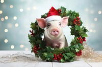 Pig christmas mammal animal. AI generated Image by rawpixel.