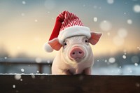 Pig mammal animal santa claus. 