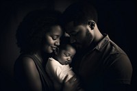 Family black people baby portrait. 