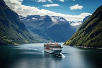 Ship landscape outdoors vehicle. 