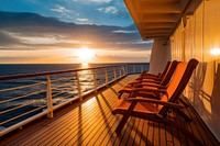 Balcony chair architecture outdoors. 