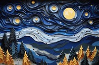 Starry night painting pattern art. 