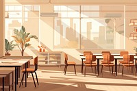 Classroom architecture restaurant cafeteria. AI generated Image by rawpixel.