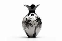 Flower vase pottery white background creativity. 