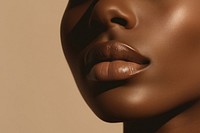 Black woman face skin perfection cosmetics. 