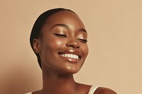 Black woman smile laughing adult. 