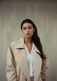 Woman wearing coat portrait jacket photo. AI generated Image by rawpixel.