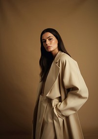 Woman wearing coat portrait fashion adult. 