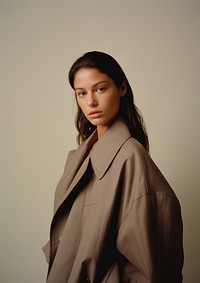 Woman wearing coat overcoat portrait fashion. 