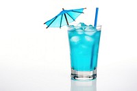 Blue Hawaiian cocktail glass umbrella drink. AI generated Image by rawpixel.