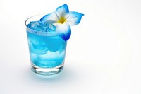 Blue Hawaiian cocktail glass flower drink. AI generated Image by rawpixel.