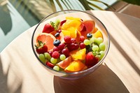 Fresh fruit salad bowl dessert table. 