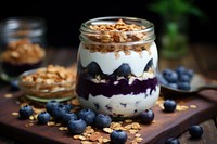 Blueberry yogurt granola fruit plant. 