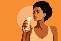 Drinking glass adult woman. AI generated Image by rawpixel.