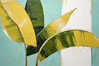 Banana leaf art painting plant. 