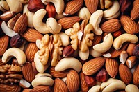 Mixed nuts food backgrounds abundance. 