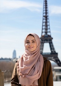 Muslim young adult woman student architecture scarf headscarf. 