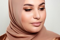 Chubby muslim woman skin portrait adult. 