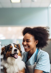 African american women veterinarian mammal animal. 