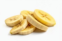 Banana slices plant food white background. 