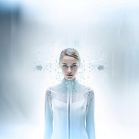 Woman portrait photography futuristic. 