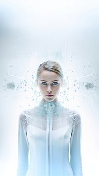 Woman portrait photography futuristic. 