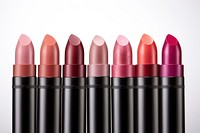 Cosmetics swatches beauty products lipstick white background arrangement variation. AI generated Image by rawpixel.