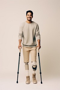 Disabled man standing smiling adult. AI generated Image by rawpixel.