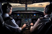 Airplane cockpit aircraft vehicle. AI generated Image by rawpixel.
