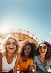 Friends laughing glasses adult togetherness. 