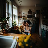 Women friends architecture kitchen adult. 