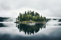 Lake forest land landscape. 