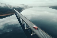 Lake bridge outdoors vehicle. AI generated Image by rawpixel.