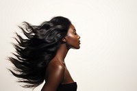 Black woman hair portrait adult photo. 