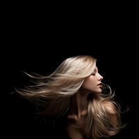 Blonde woman hair portrait adult black. AI generated Image by rawpixel.