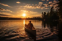 Lake canoe vehicle rowboat. AI generated Image by rawpixel.