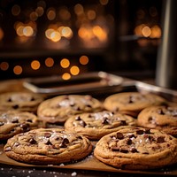 Chocolate chip cookies food confectionery freshness. 