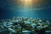 Plastic ocean underwater pollution. 