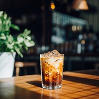 Vietnamese iced coffee beverage drink glass. 