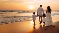 Family outdoors nature beach. AI generated Image by rawpixel.