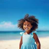 Toddler summer beach smile. AI generated Image by rawpixel.
