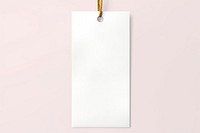 Clothing label white paper white background. 