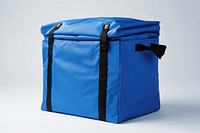 Delivery bag blue white background container. 